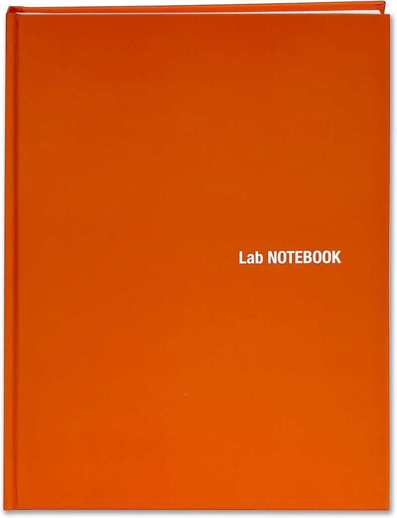 BookFactory دفتر مختبر برتقالي / 100 صفحة دفتر مختبر مخيط - درجة احترافية - 100 صفحة، 8.5'' × 11'' غلاف صلب مغلف، لمسة ناعمة (صنع في الولايات المتحدة)  - Image 1